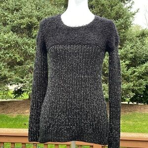 Context Lord & Taylor Fuzzy Sweater Pullover XS, Black & White, GC,